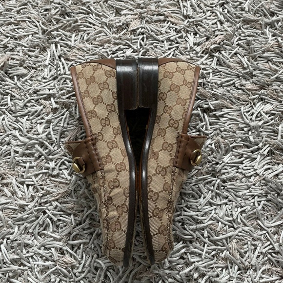 Gucci Loafers Horsebit GG Brown / Beige Monogram Canvas 9 US / 9 E Men’s - Picture 5 of 10